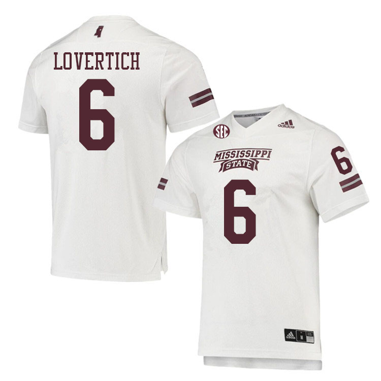 Men #6 Chance Lovertich Mississippi State Bulldogs College Football Jerseys Sale-White - Click Image to Close